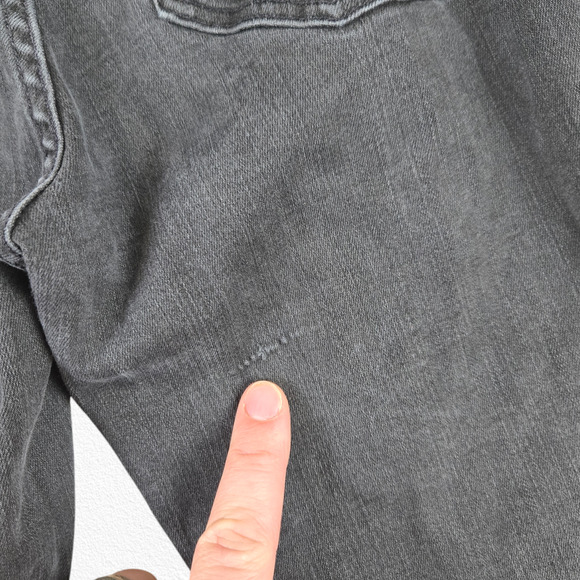 Madewell Washed Black Distressed 9 in High Rise Ankle Crop Skinny Jeans Size 25 - Picture 9 of 10